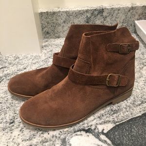 Lucky Brand Brown Suede Booties (Size 8)